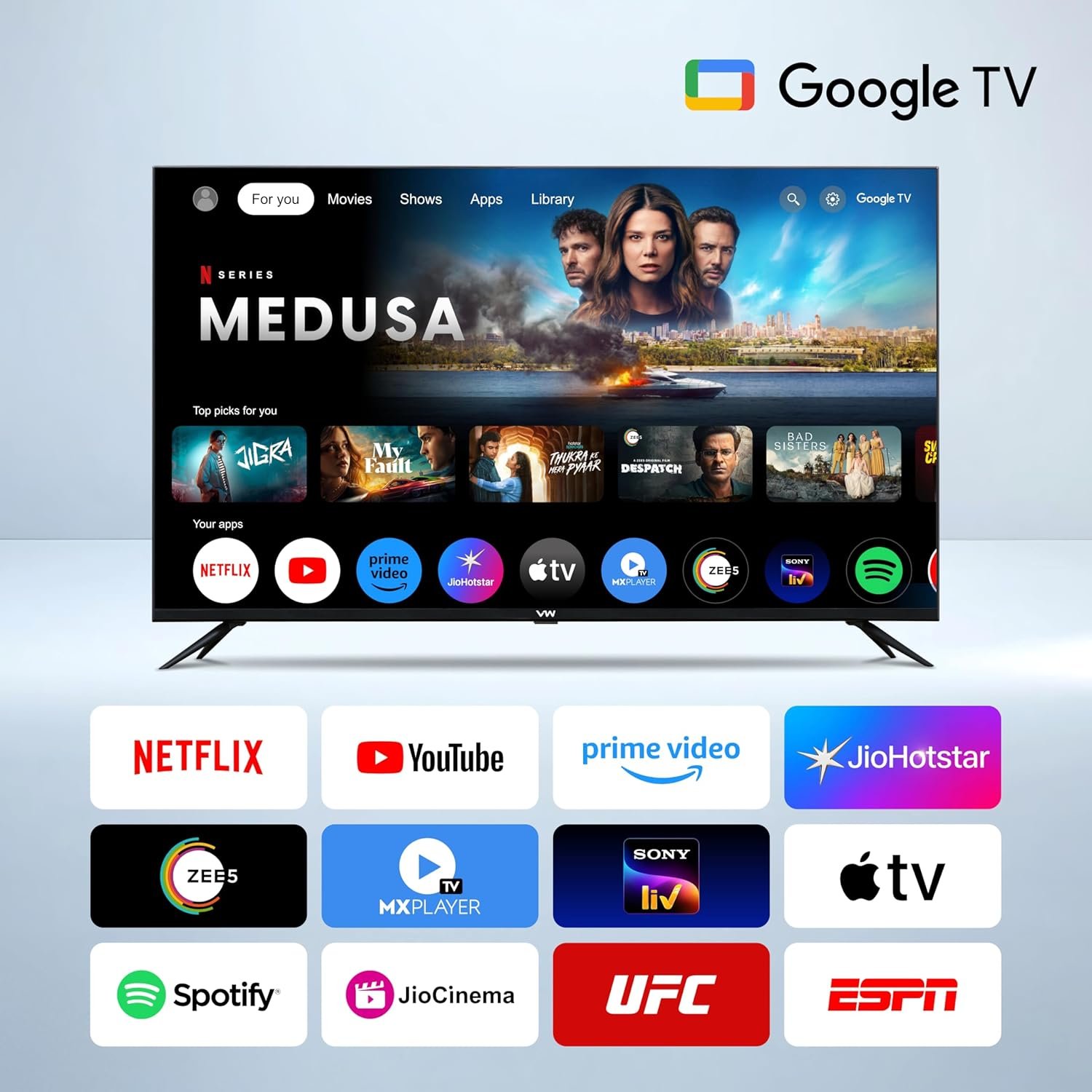 VW 140 cm (55 inches) Pro Series 4K Ultra HD Smart QLED Google TV VW55GQ1 - Image 4