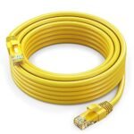 FEDUS 30 Meter Cat6A Shielded Foiled Twisted 4 Pair Sftp Sstp High Speed Gigabit Computer Network Internet Rj45 Lan Wire Patch Ethernet Cable For Printer, Personal Computer YELLOW