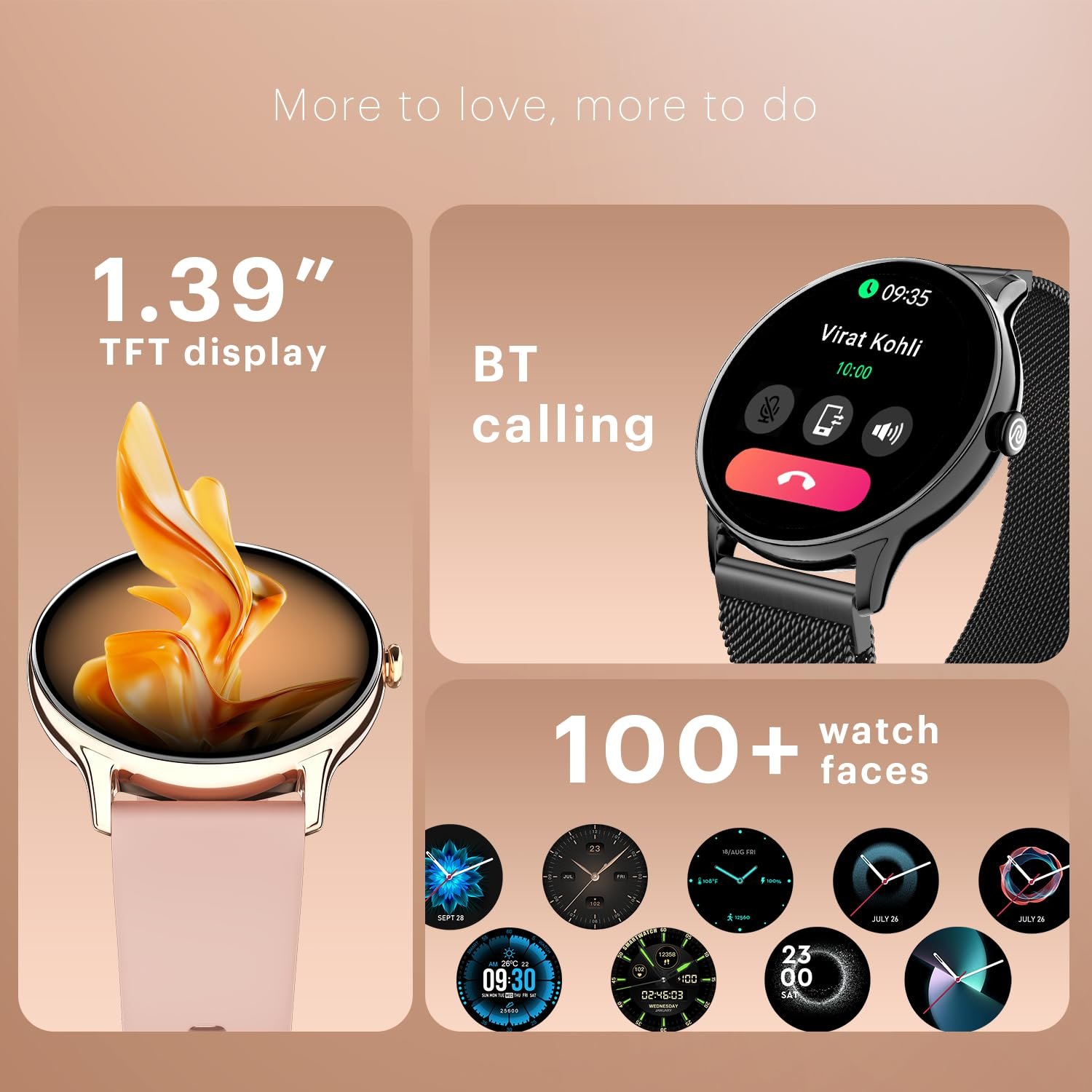 Noise Twist Go Round dial Smartwatch with BT Calling, 1.39" Display, Metal Build, 100+ Watch Faces, IP68, Sleep Tracking, 100+ Sports Modes, 24/7 Heart Rate Monitoring (Black Link) - Image 2