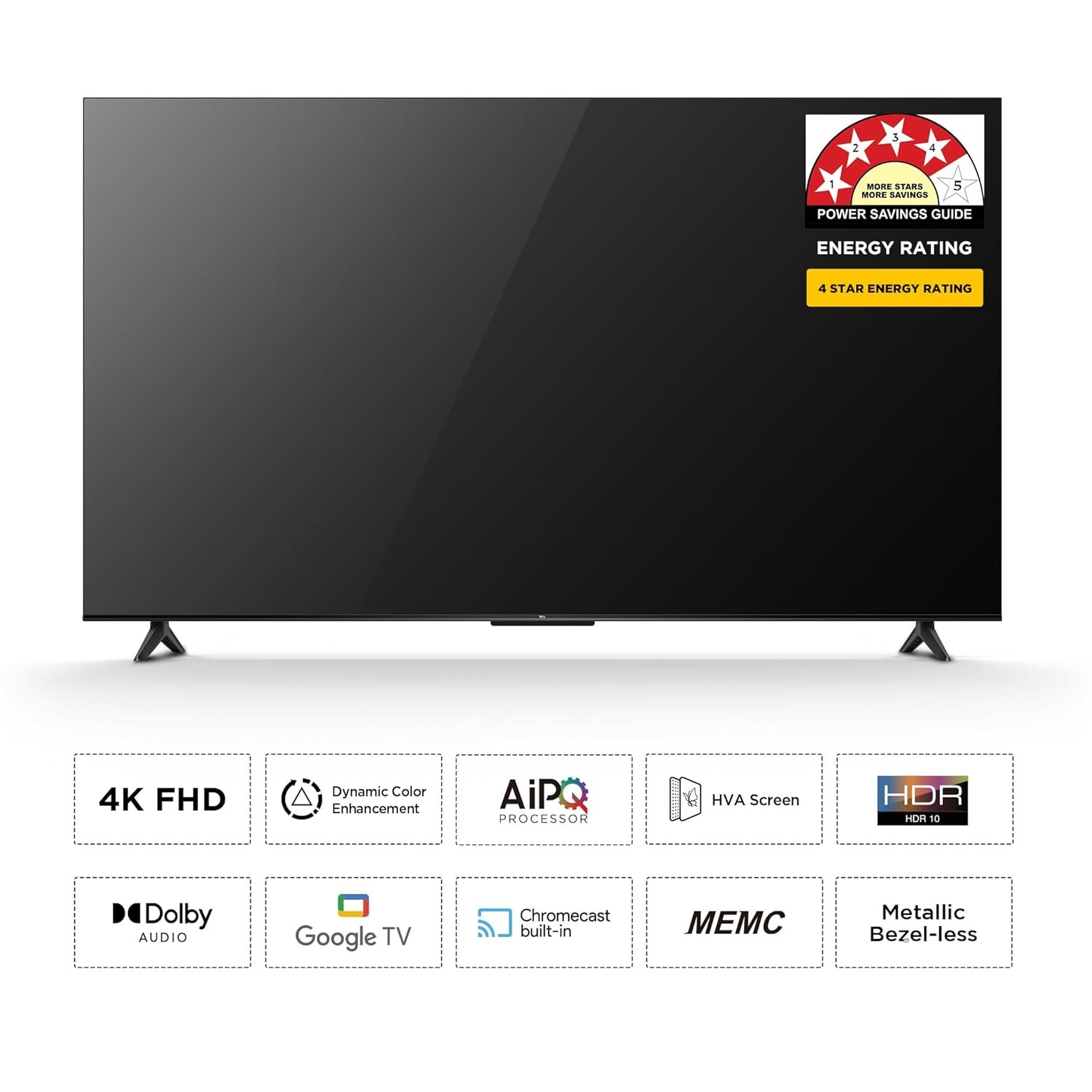 TCL 189 cm (75 inches) Metallic Bezel Less Series 4K Ultra HD Smart LED Google TV 75V6C (Black) - Image 3