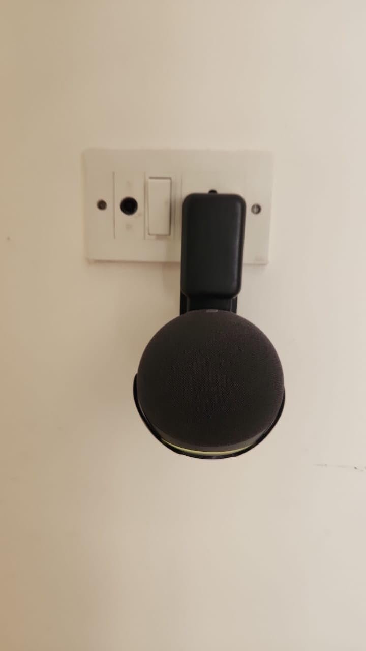 Saifsmart Outlet Wall Mount Hanger Holder Stand Accessories Case Built-in Plug Cable Management for Echo Dot 4th Gen/Echo Dot 5th Gen Smart Speaker (Black) - Image 7