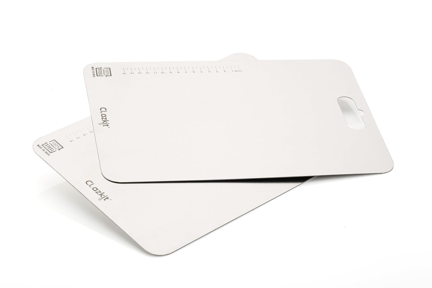 Clazkit Stainless Steel Chopping Board Vegetable,Fruit Cutting, Kneeding, Cake Prep, Heavy Duty Chopping-Board (Size 31.8CM X 21CM) - Image 15