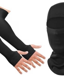 SEFLICA® UV Protection Arm Sleeves & Balaclava Combo | 1 Pair Sleeves + Full Face Riding Mask for Men & Women | Sun Protection for Cycling, Biking, Running & Outdoor Sports