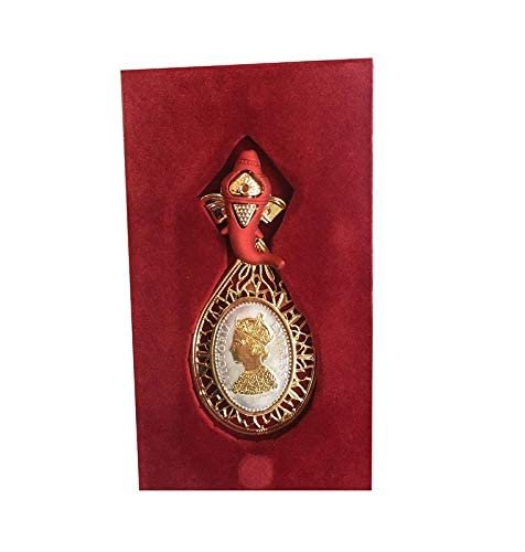 MAHARAJA Gold Coin Case with Ganpati Metal Plate Handmade Sikka Gift Box Beautiful Box Packing (without Coin) SET OF 2 PICE - Image 2