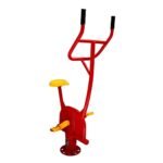 Body Maxx Outdoor Exercise Bicycle, Fixed Gym Equipment, Red and Yellow, Heavy-Duty GI Pipe Construction