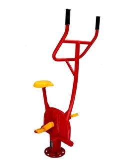 Body Maxx Outdoor Exercise Bicycle, Fixed Gym Equipment, Red and Yellow, Heavy-Duty GI Pipe Construction Body Maxx Outdoor Exercise Bicycle, Fixed Gym Equipment, Red and Yellow, Heavy-Duty GI Pipe Construction