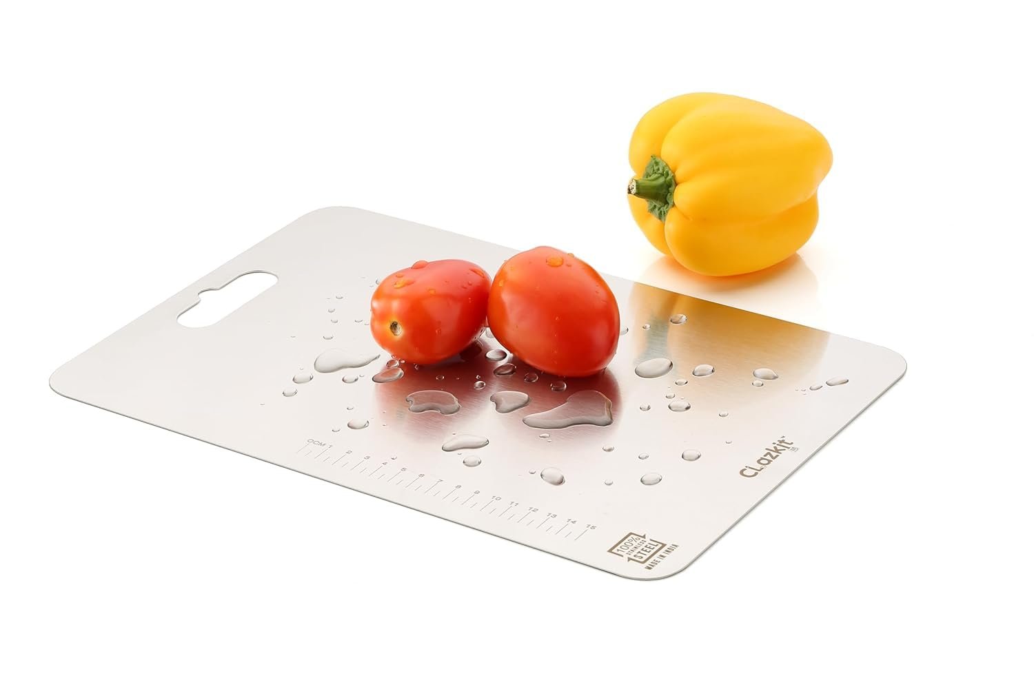 Clazkit Stainless Steel Chopping Board Vegetable,Fruit Cutting, Kneeding, Cake Prep, Heavy Duty Chopping-Board (Size 31.8CM X 21CM) - Image 14