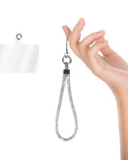 Prolet Mobile Phone Wrist Lanyard with Diamond Finish – Strong & Fancy Hand Lanyard for Easy Carrying, Comfortable for All Android & iPhones – Silver Prolet Mobile Phone Wrist Lanyard with Diamond Finish – Strong & Fancy Hand Lanyard for Easy Carrying, Comfortable for All Android & iPhones – Silver