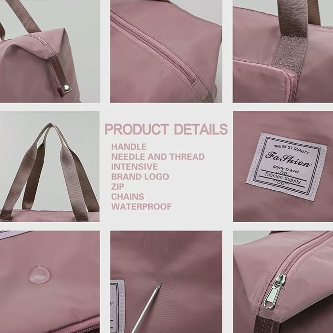 Wazdorf 41 Liter Expandable Travel Bags for Women, Duffle Bags for Women Luggage, Foldable Vanity Traveling Bag, Waterproof Hand Bag for Ladies Personal Items - Image 3