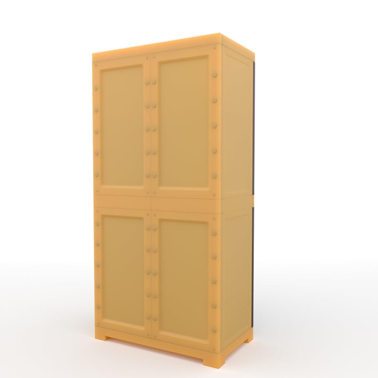 Nilkamal Freedom Big FMM Plastic Cabinet | 3-Year Warranty | 4-Shelf Storage Cupboard with Doors | Multi Organiser for Home, Wardrobe, and Kitchen | Clothes Rack, Shelves, Brown & Biscuit Colour - Image 5