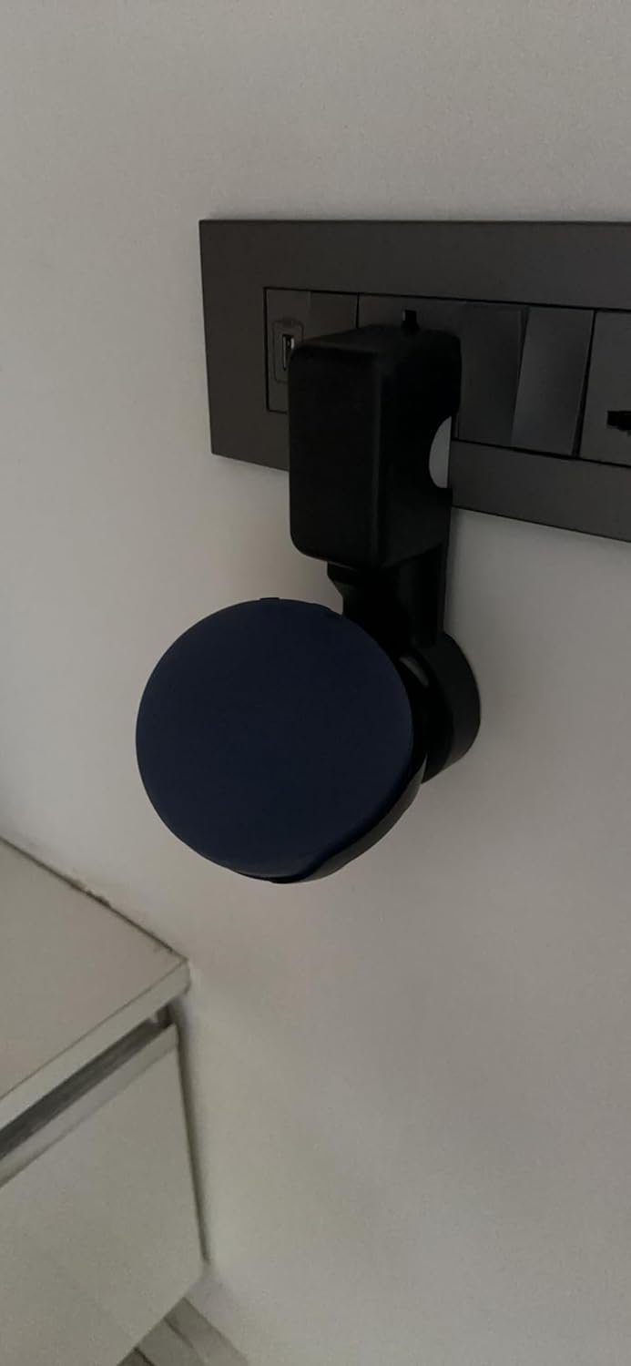 Saifsmart Outlet Wall Mount Hanger Holder Stand Accessories Case Built-in Plug Cable Management for Echo Dot 4th Gen/Echo Dot 5th Gen Smart Speaker (Black) - Image 8