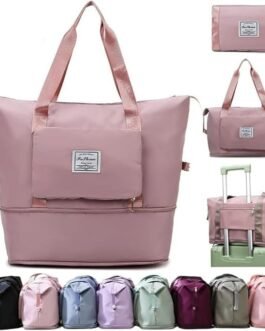 Wazdorf 41 Liter Expandable Travel Bags for Women, Duffle Bags for Women Luggage, Foldable Vanity Traveling Bag, Waterproof Hand Bag for Ladies Personal Items