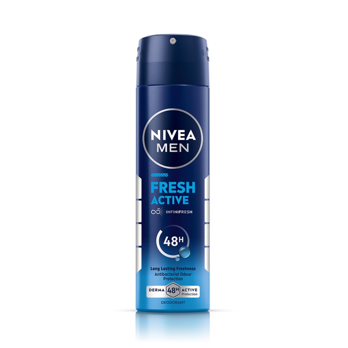 NIVEA MEN Fresh Active Original Deodorant for Men | 48 H Active Odour Protection | Long Lasting Smell Deo | Marine Fresh, Lemon and Sandalwood Fragrance | Dermatologically Approved | 150ml