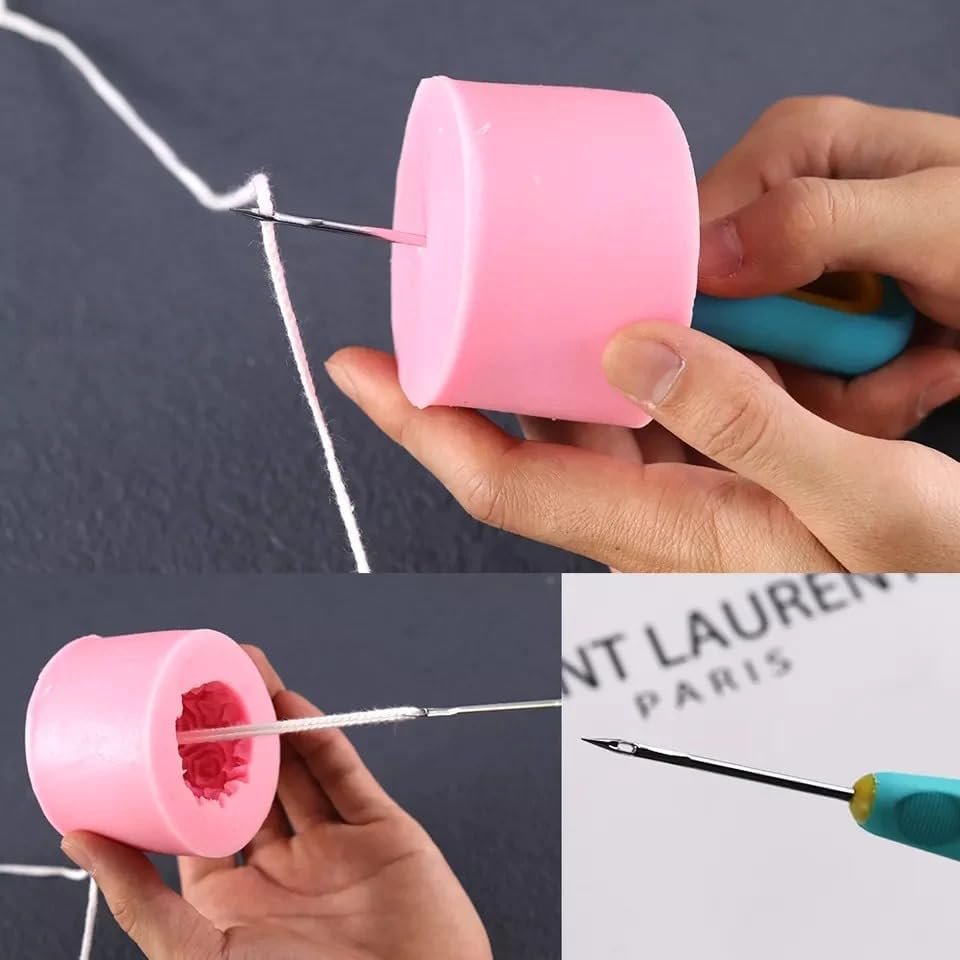 Vedini Silicone Mold Punch/Drill Needle Tool | Round Hole Cone for Silicone Mould Punching, Leather Hole Punching DIY Tool for Candle Wicking, Mold Piercing, Sewing (Pack of 1) (Blue) - Image 2