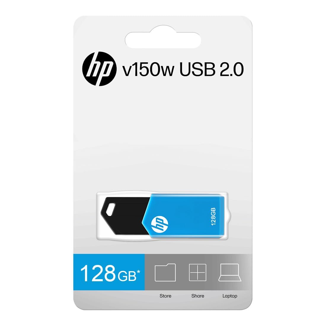 HP USB 2.0 Flash Drive 128GB v150w-Blue - Image 6