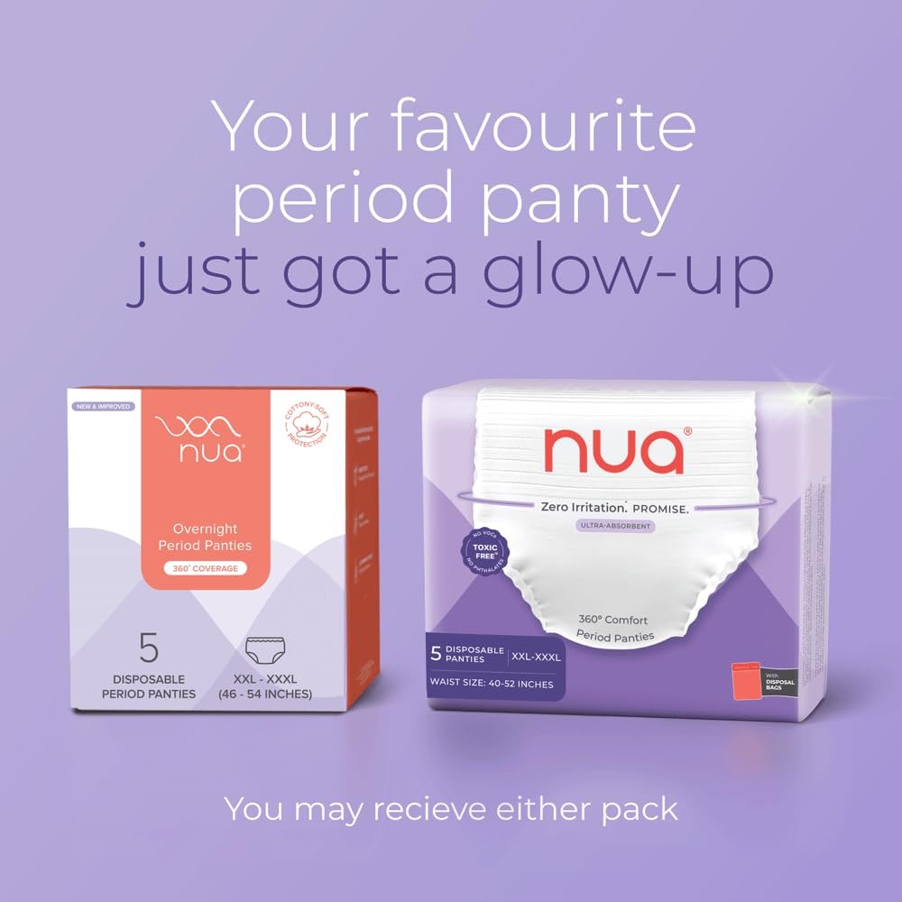 Nua 360° Comfort Period Panties (XXL-XXXL) | Pack of 5 | Ultra-Absorbent | Zero Irritation | 4x Comfort | For Heavy Flow | No rashes | Leakproof | Seamless | 100% Toxic-Free, Dermatologically Tested - Image 3
