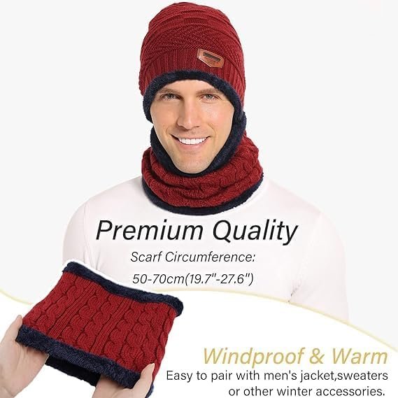 Fitness Mantra® Sports Winters Cap & Muffler for Men & Women| Beanie Cap| 1 Set| (Multicolor) - Image 8