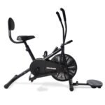 SPARNOD FITNESS SAB-05_T Upright Air Bike: Dual Action Full Body Workout, Adjustable Resistance, Height-Adjustable Seat with Backrest, Tummy Twister – Ideal for Home Gym, DIY Installation.