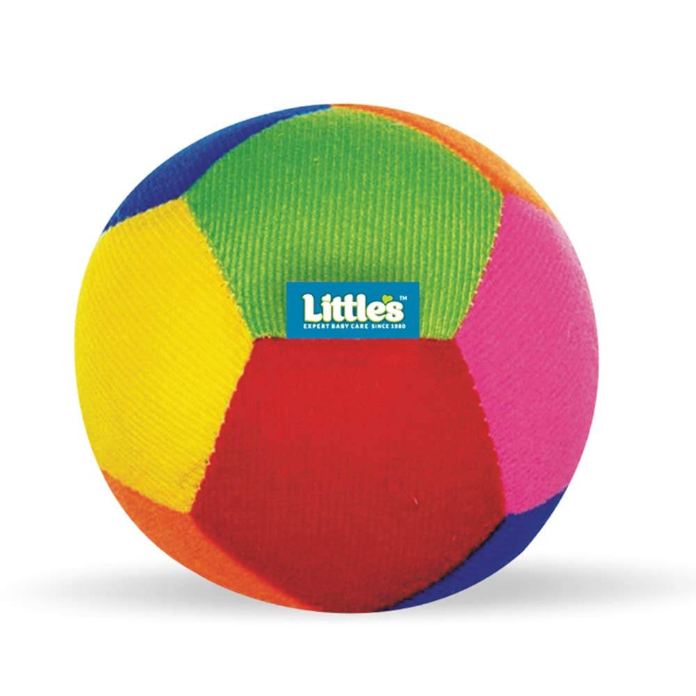 Little's Soft Plush Baby Ball with Rattle Sound (size 11 cm,M), Multi color, Softball