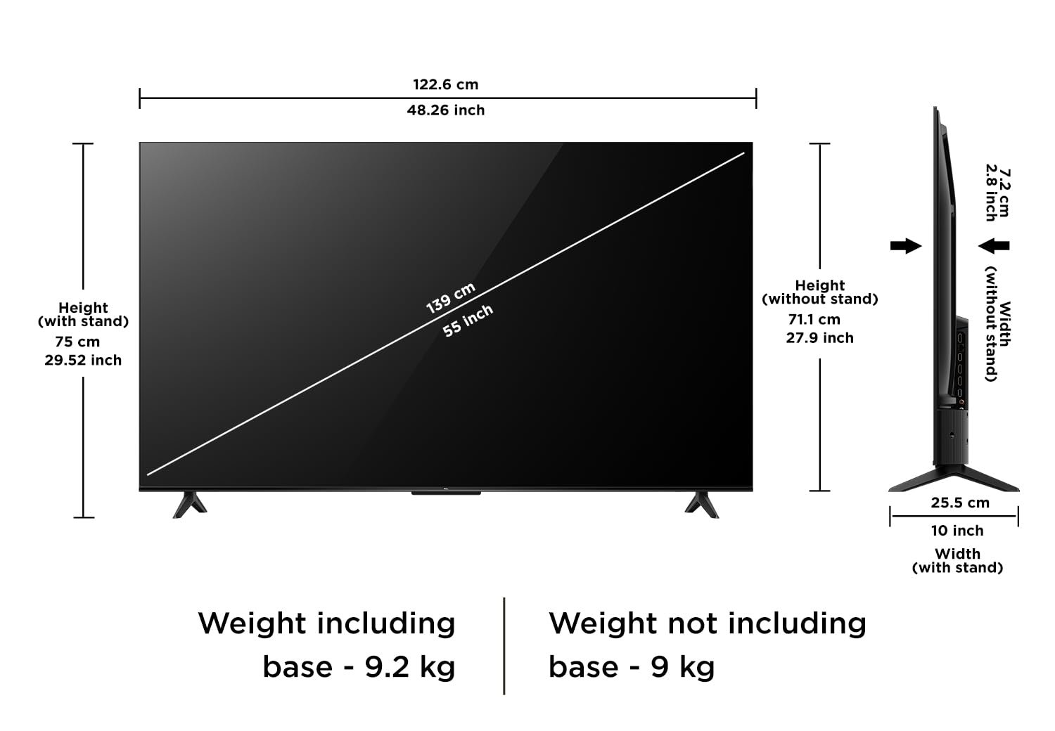 TCL 139 cm (55 inches) Metallic Bezel Less Series 4K Ultra HD Smart LED Google TV 55V6C (Black) - Image 6