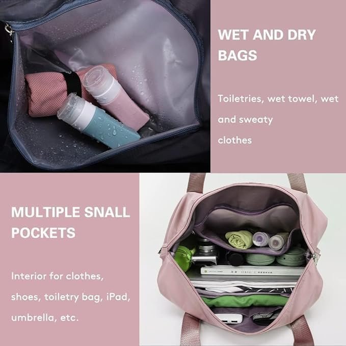 Wazdorf 41 Liter Expandable Travel Bags for Women, Duffle Bags for Women Luggage, Foldable Vanity Traveling Bag, Waterproof Hand Bag for Ladies Personal Items - Image 4