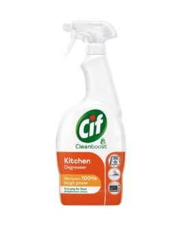 CIF Power & Shine Kitchen Cleaner Spray, Tough Grease & Stain Removal, Suitable for Chimney, Gas Stove, Hob, Tap, Tiles & Sink, 700ml
