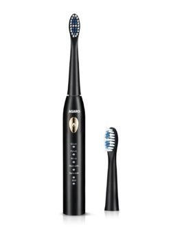 AGARO COSMIC LITE Sonic Electric Tooth Brush For Adults With 5 Modes, 2 Brush Heads & Rechargeable With 4 Hours Charge Lasting Up To 25 Days, Power Toothbrush, (Black) AGARO COSMIC LITE Sonic Electric Tooth Brush For Adults With 5 Modes, 2 Brush Heads & Rechargeable With 4 Hours Charge Lasting Up To 25 Days, Power Toothbrush, (Black)