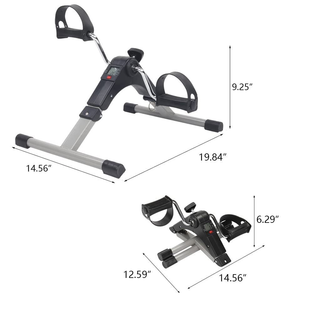 Smile™ Foldable Mini Fitness Cycle Pedal Exerciser Bike Gym Machine with Digital Display Meter for Men Women Home Exercise Gym, PVC - Image 4