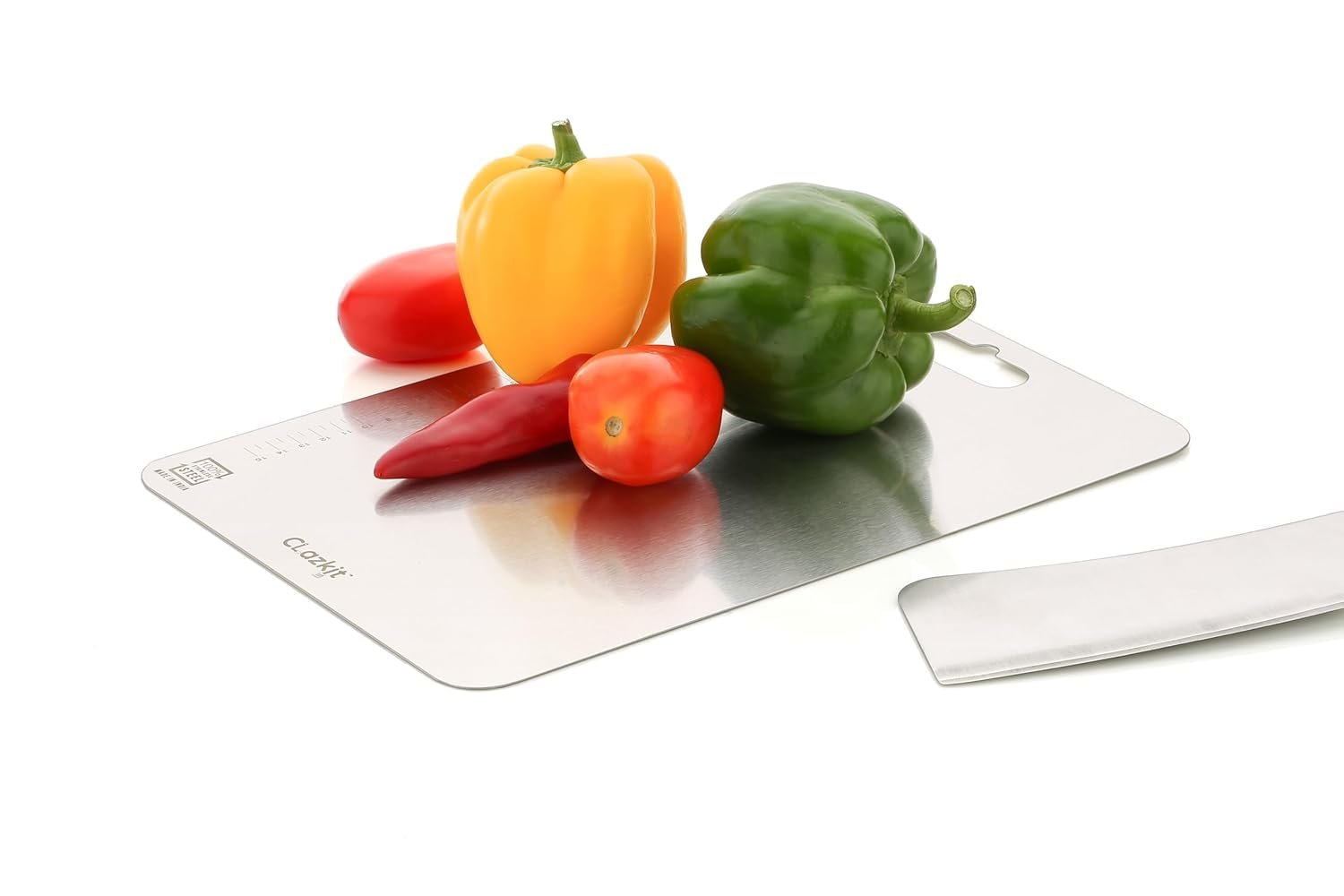 Clazkit Stainless Steel Chopping Board Vegetable,Fruit Cutting, Kneeding, Cake Prep, Heavy Duty Chopping-Board (Size 31.8CM X 21CM) - Image 10