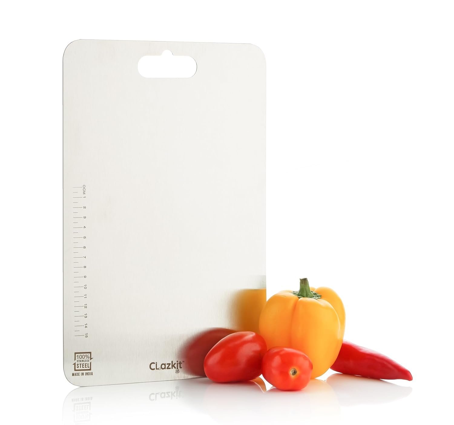 Clazkit Stainless Steel Chopping Board Vegetable,Fruit Cutting, Kneeding, Cake Prep, Heavy Duty Chopping-Board (Size 31.8CM X 21CM) - Image 11