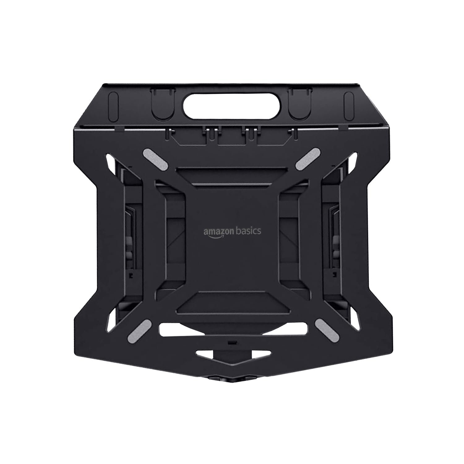 amazon basics ABS 2-in-1 Laptop and Mobile Stand, Ergonomic, Adjustable Height, Anti-Slip Base, Heat Dissipation, Portable, Lightweight, Compatible with All Laptops Up to 15.6" (Black) - Image 2