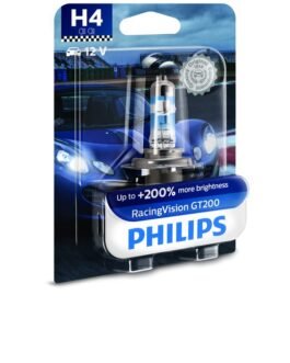 Phillips’ Automotive H4 12342 Racingvision Gt200 12V 60/55W P43T-38 B1|Pack Of 1|Silver/White, Halogen Phillips’ Automotive H4 12342 Racingvision Gt200 12V 60/55W P43T-38 B1|Pack Of 1|Silver/White, Halogen