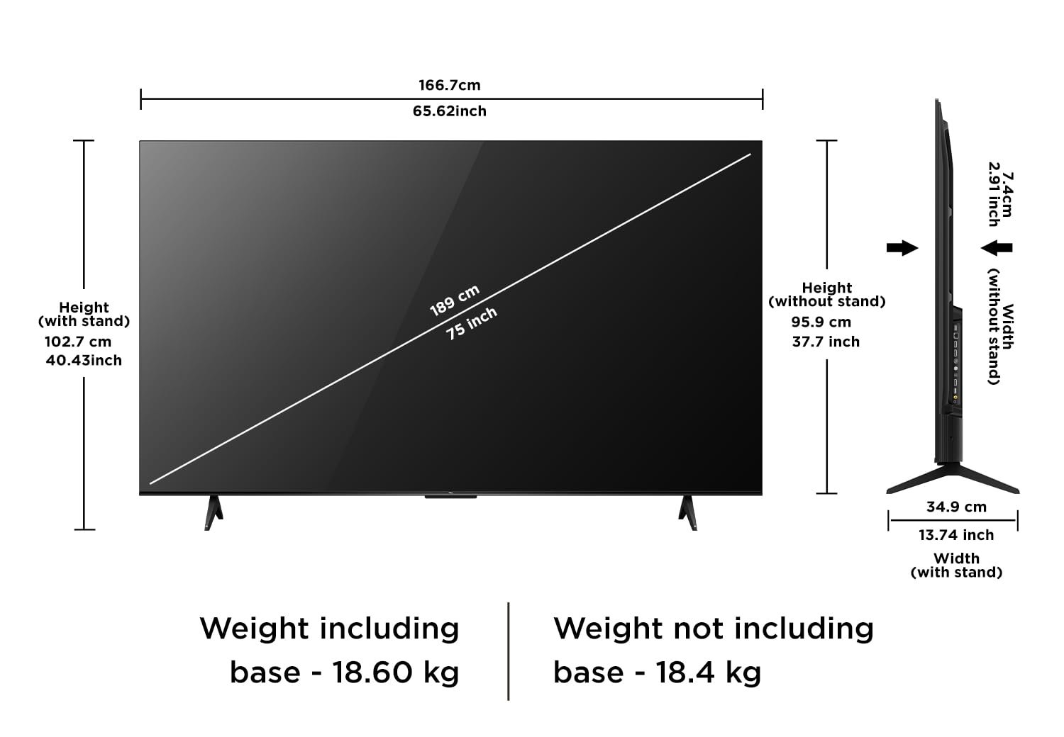 TCL 189 cm (75 inches) Metallic Bezel-Less Series 4K Ultra HD Smart LED Google TV 75V6B (Black) - Image 4