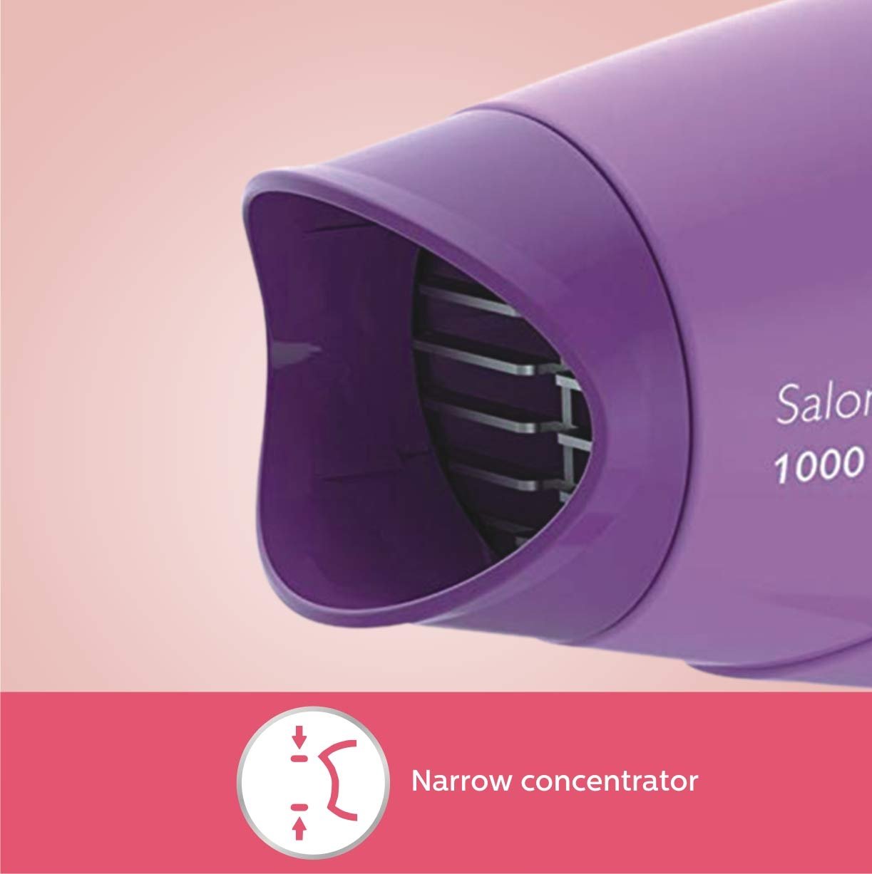 Philips HP8100/46 Compact Hair Dryer| 2 Flexible heat setting| ThermoProtect prevents overhearting | 1000 Watts- Purple - Image 8