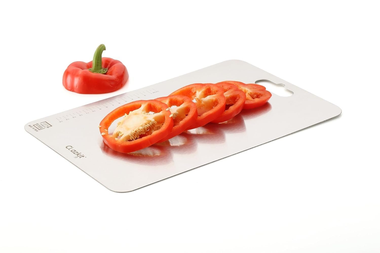Clazkit Stainless Steel Chopping Board Vegetable,Fruit Cutting, Kneeding, Cake Prep, Heavy Duty Chopping-Board (Size 31.8CM X 21CM) - Image 12