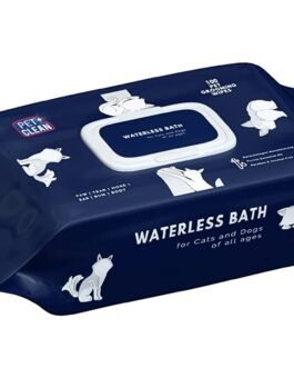 Pet Clean Pet Wipes 100 Counts Wet Wipes for Dogs, Cats, Puppies with Aloe Vera & Cherry Blossom Smell | Cleansing & Deodorising Grooming Wipes, 6”x 8″ | Anti-Bacterial