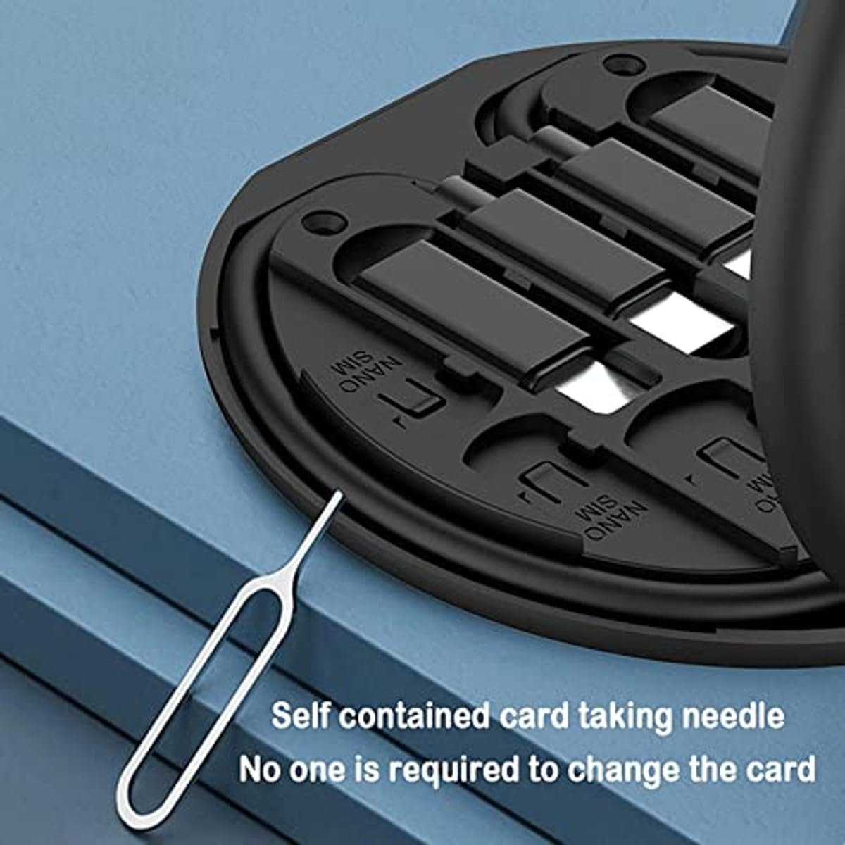 HUMBLE Mini Multi-Functional Fast Charging Data Cable Set for Apple, Android, Type C Charging with Retrieve Card Pin,Round Storage Box,Compact and Portable USB Data Cable Storage Box-Black - Image 4