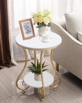 QEY RETI Wrought Iron Golden 2 Tier Round End Table Coffee Table Side Table Bedside Table Nightstand Side Corner for Living Room Bedroom Dining Room Kitchen Office| Golden Stool | Furniture QEY RETI Wrought Iron Golden 2 Tier Round End Table Coffee Table Side Table Bedside Table Nightstand Side Corner for Living Room Bedroom Dining Room Kitchen Office| Golden Stool | Furniture