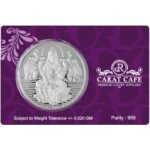 PRD CARATCAFE Pure Silver Laxmi Coin 999 Purity Coin 10 Grams Lakshmi Coins For Pooja 32 mm Size, Hallmark Certified In Gift Pack