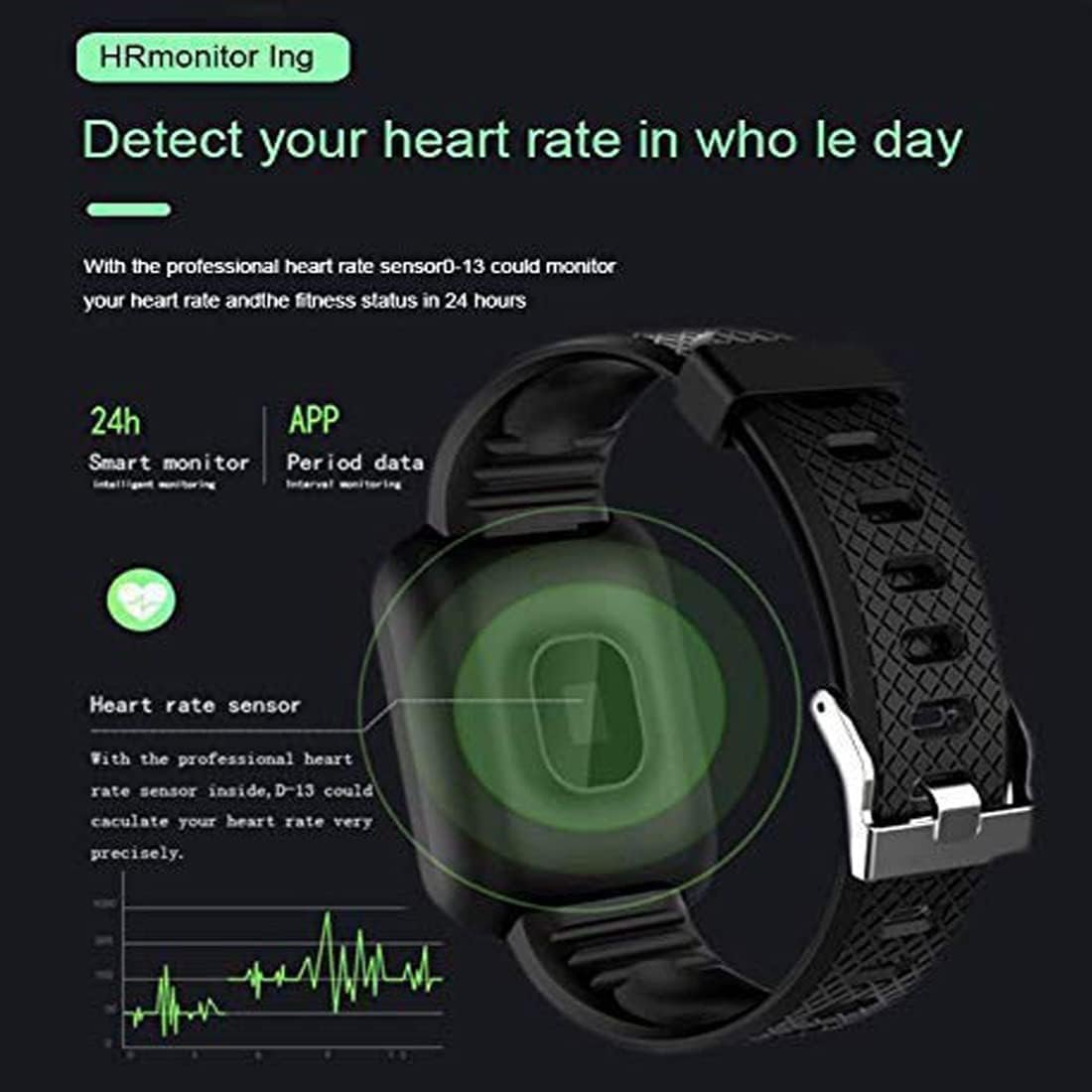 M I D116 Fitness Band Smart Watch for Men, Women, Boys, Girls, Kids – Single Touch Interface, Water Resistant, Workout Modes,Quick Charge Sports Smartwatch – Black I - Image 5