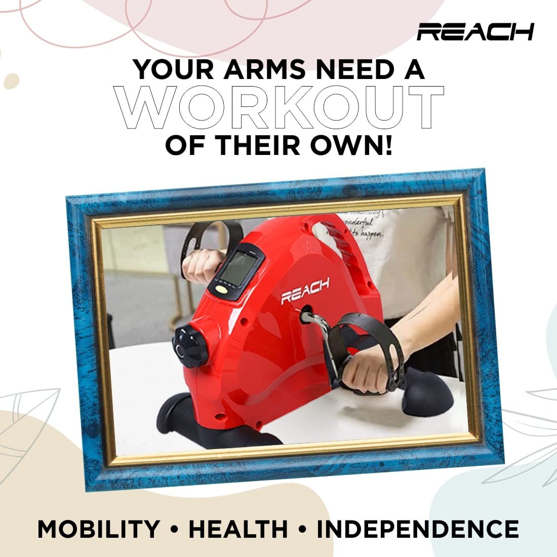 Reach Mini Bike Max Portable Cycle Bike Pedal Exerciser for Foot and Arm, Home & Gym Fitness Equipment with Adjustable Resistance & LCD Monitor - Image 4