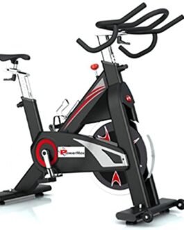 PowerMax Fitness BS-2500C Heavy Commercial Exercise Spin Bike with 24KG Flywheel, Step Less Resistance and Heart Rate Sensors for Gym Workout