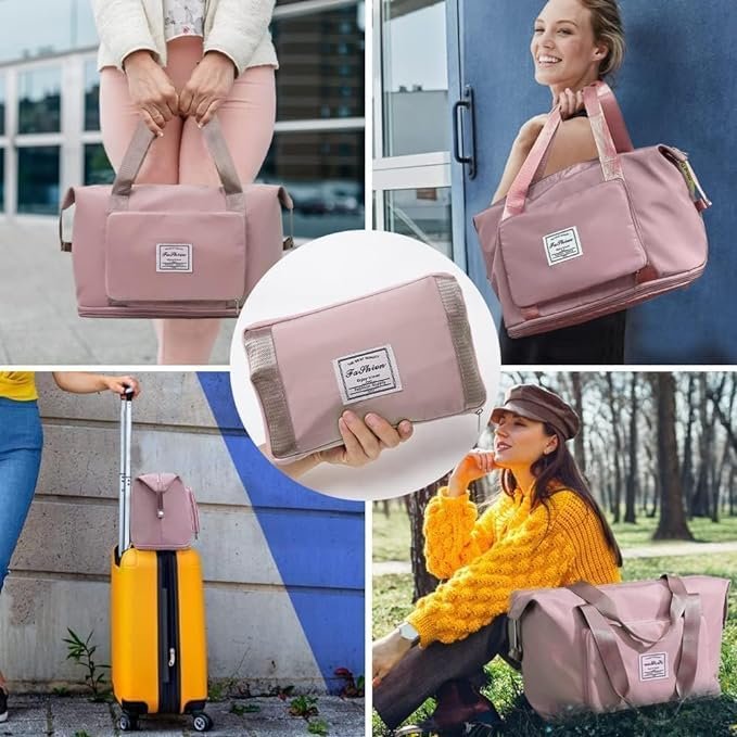 Wazdorf 41 Liter Expandable Travel Bags for Women, Duffle Bags for Women Luggage, Foldable Vanity Traveling Bag, Waterproof Hand Bag for Ladies Personal Items - Image 5
