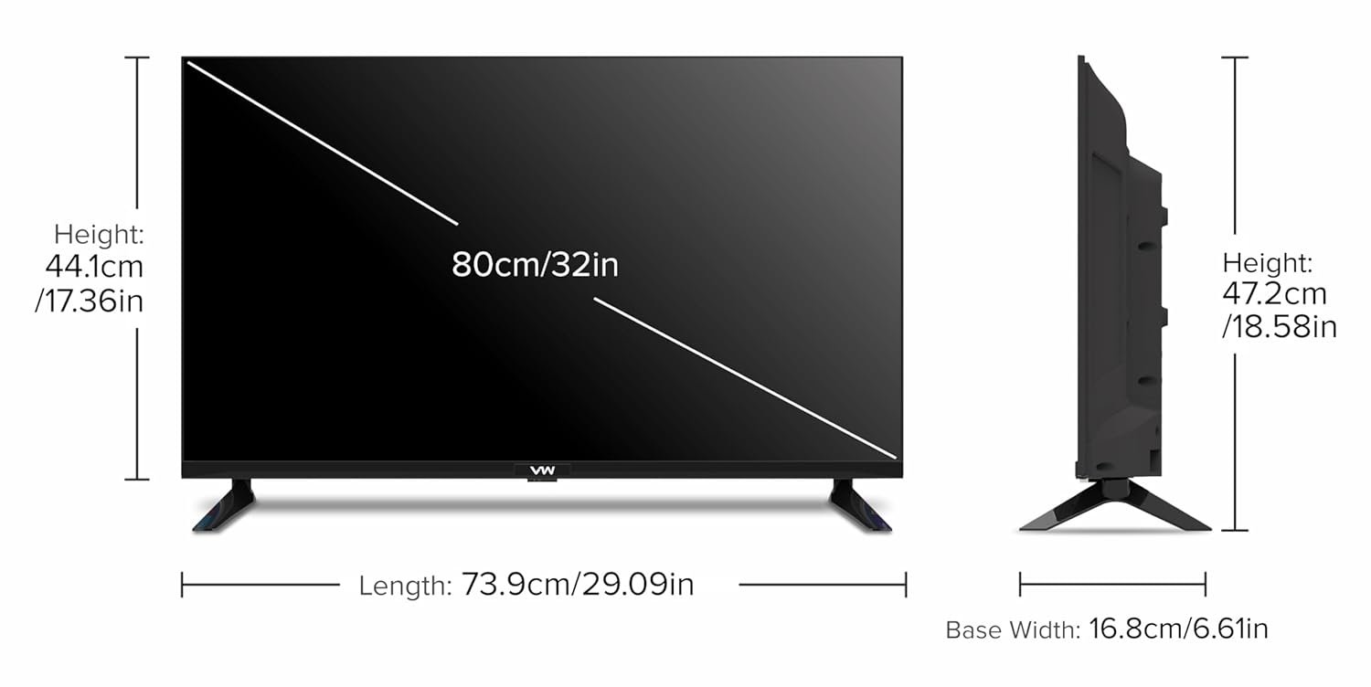 VW 80 cm (32 inches) Playwall Frameless Series HD Ready Android Smart LED TV VW32F5 - Image 5