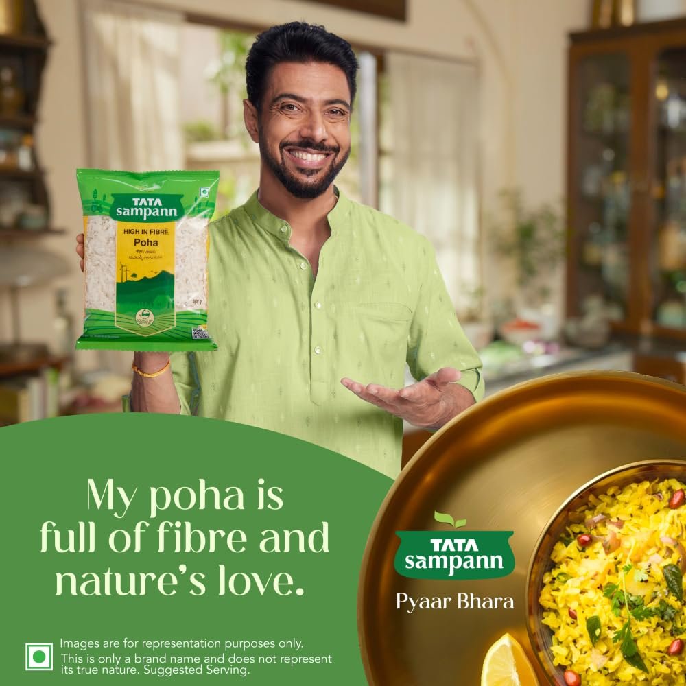 Tata Sampann, High in Fibre Poha(Thick), 1kg - Image 3