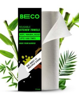 Beco Reusable Kitchen Towel Roll-2000 Times Washable|Soft & Highly Absorbent|Better Alternative to Dishcloth, Kitchen Tissue Paper Roll/Paper Towel|Eco Bamboo Wipes for Home Cleaning|20 Sheets Beco Reusable Kitchen Towel Roll-2000 Times Washable|Soft & Highly Absorbent|Better Alternative to Dishcloth, Kitchen Tissue Paper Roll/Paper Towel|Eco Bamboo Wipes for Home Cleaning|20 Sheets