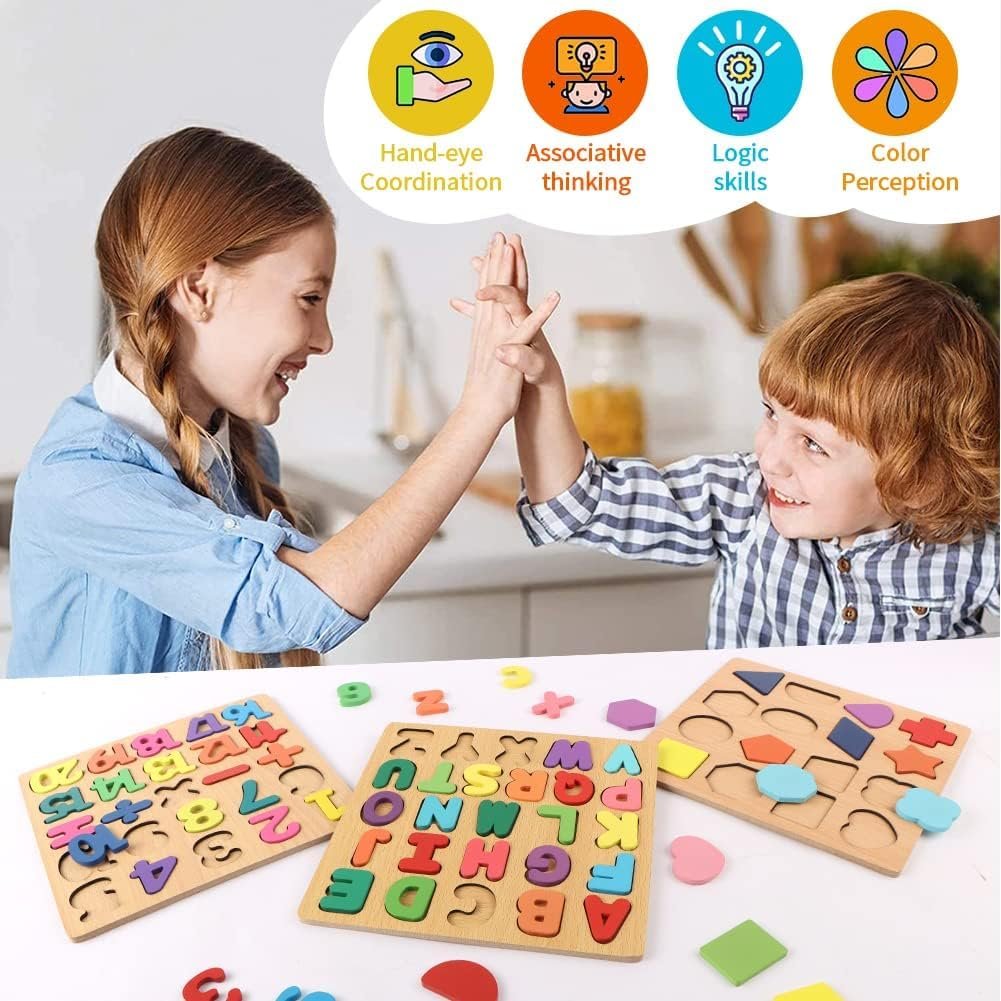 Niwlix Wooden Learning Educational Board for Kids, Puzzle Toys for 2+ Years Old Boys & Girls Educational Toys for Toddlers & Preschoolers, ABCD for Kids(Alphabets, Numbers & Shapes) - Image 8