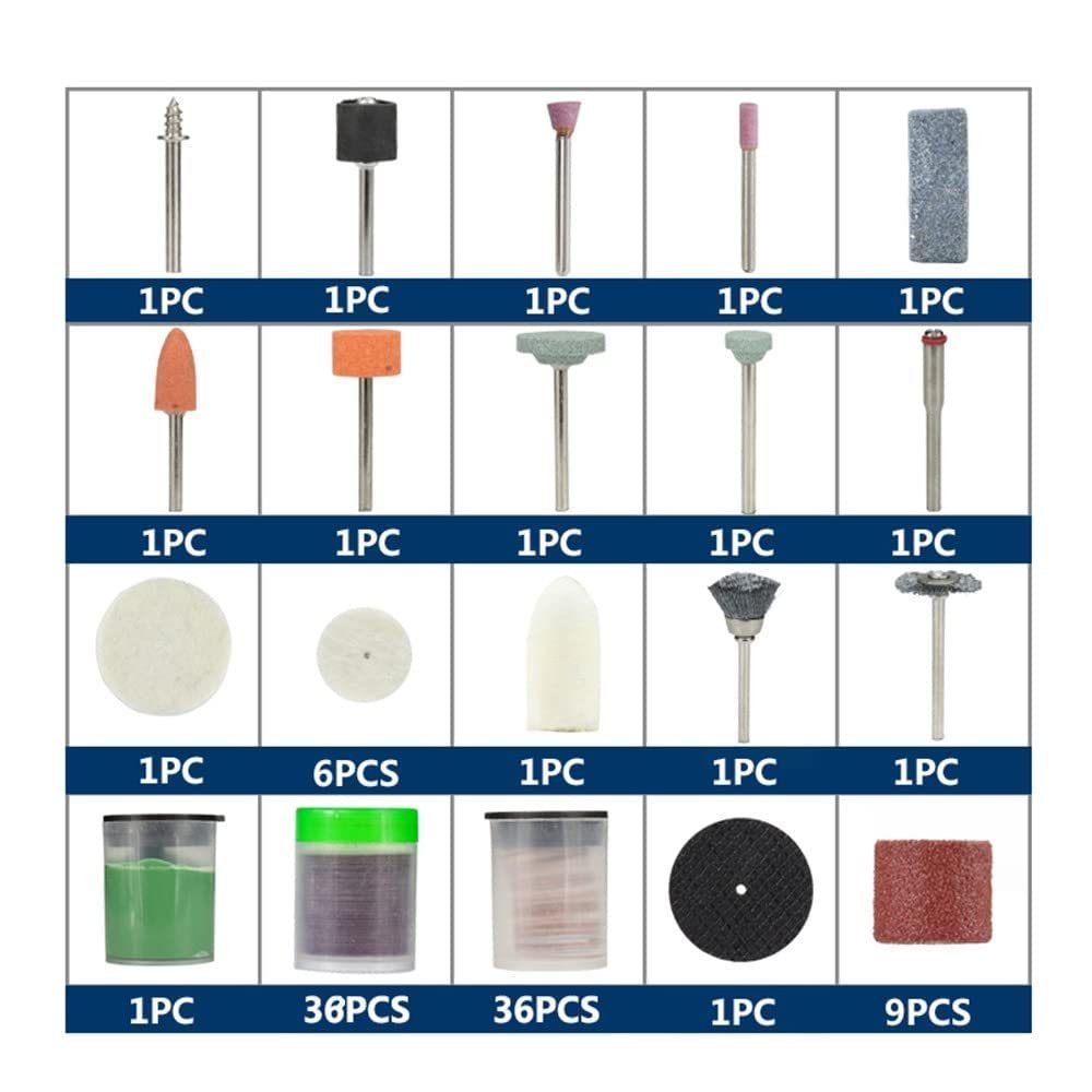 AASONS 105 Pcs Rotary Tool Accessory Set Fits DIY Tools for Dremel Grinding Sanding Polishing Abrasive Drill Kit Rotary Power Tools Polishing Cutting 1/8" Shank, Multicolor - Image 3