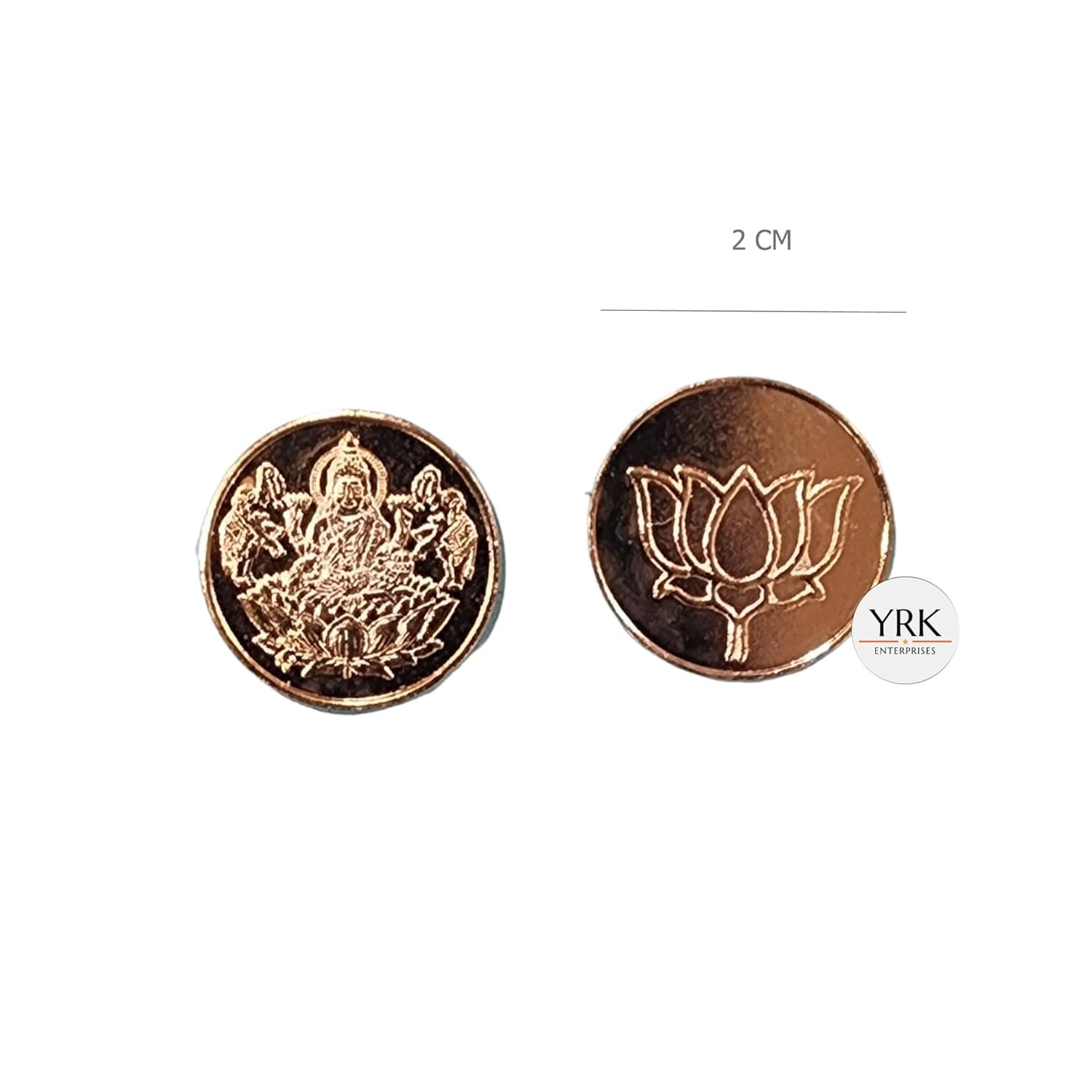 YRK German Silver Lakshmi Gold Dollar 108 | Gold Coins With Lotus 108 Pcs | Dollar - Image 2