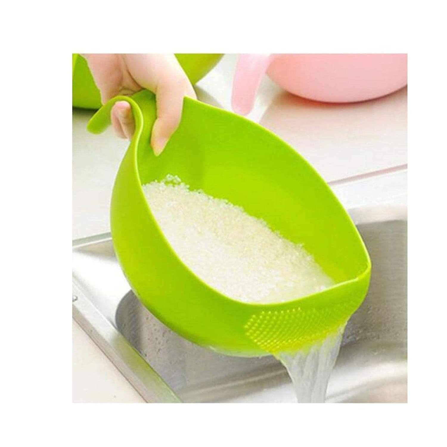 Clazkit Multi-Purpose Strainer or Washer Bowl for Rice Fruits & Vegetable Rice Bowl Color May Vary, Plastic - 10.2 x 17.5 x 24.3 Centimeters - Image 8